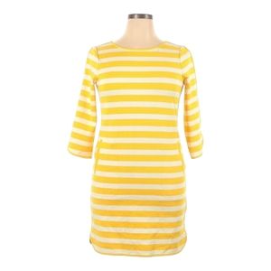 Lands' End Yellow & White Striped Dress